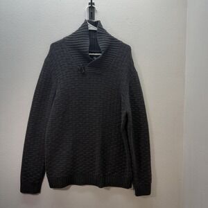 Club Room Cashmere‎ Wool Sweater Fisherman Maritime Toggle Old Money SZ L Gray